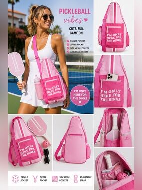 NWT Pickle Ball Pink Sling Bag